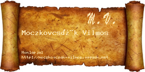 Moczkovcsák Vilmos névjegykártya